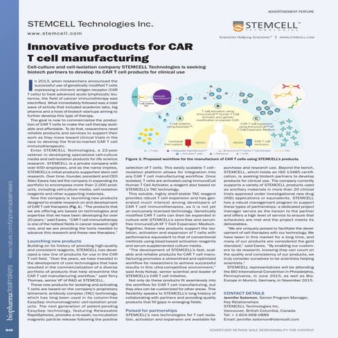STEMCELL Technologies - CAR T cell - Nature Dealmakers
