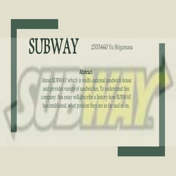 Subway | PPTX