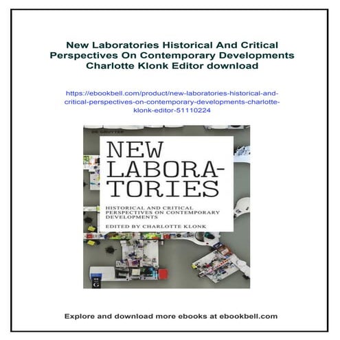 New Laboratories Historical And Critical Perspectives On Contemporary ...