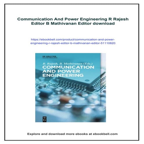 Communication And Power Engineering R Rajesh Editor B Mathivanan Editor