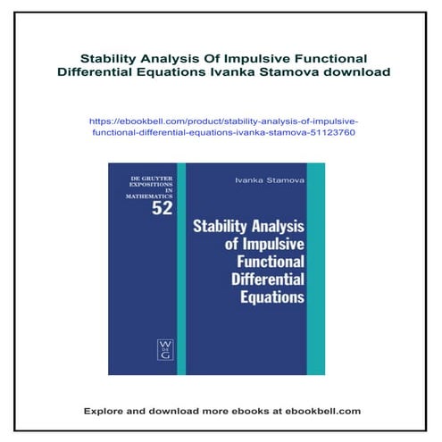 Stability Analysis Of Impulsive Functional Differential Equations Ivanka Stamova