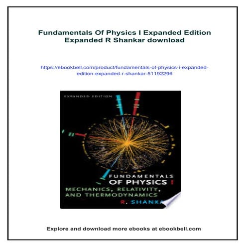 Fundamentals Of Physics I Expanded Edition Expanded R Shankar