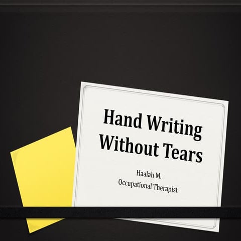 Hand Writing Without Tears 12-05-2015