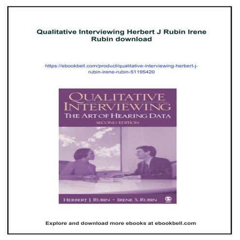 Qualitative Interviewing Herbert J Rubin Irene Rubin