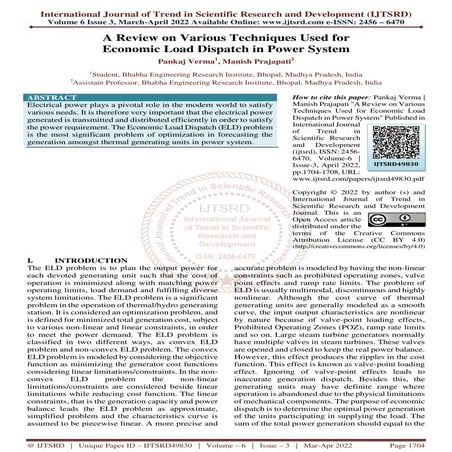 A Review on Various Techniques Used for Economic Load Dispatch in Power System