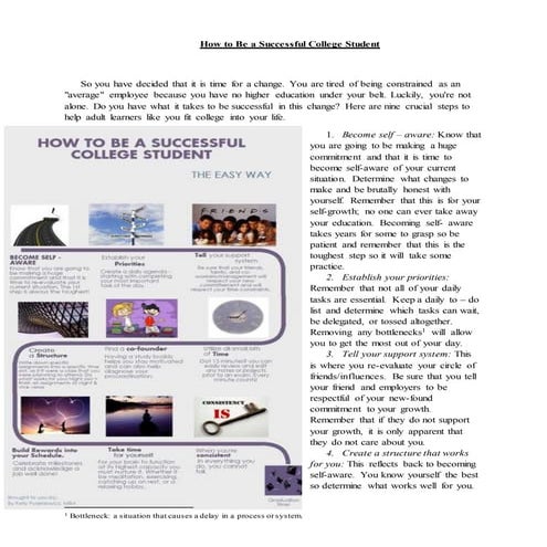 How to be successful in College blog 1