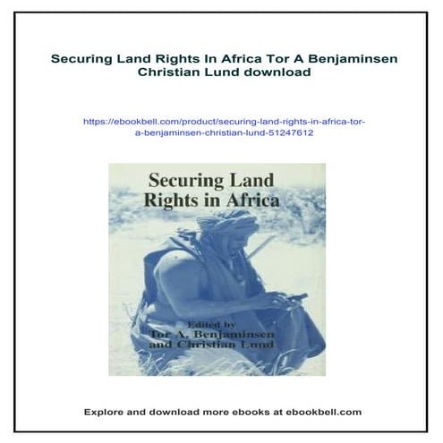 Securing Land Rights In Africa Tor A Benjaminsen Christian Lund | PDF