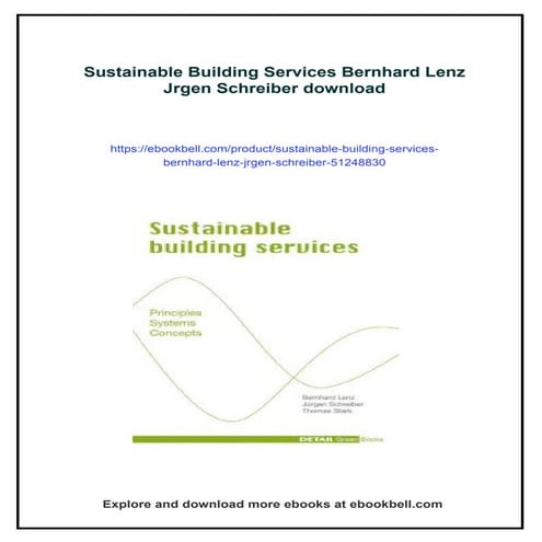 Sustainable Building Services Bernhard Lenz Jrgen Schreiber