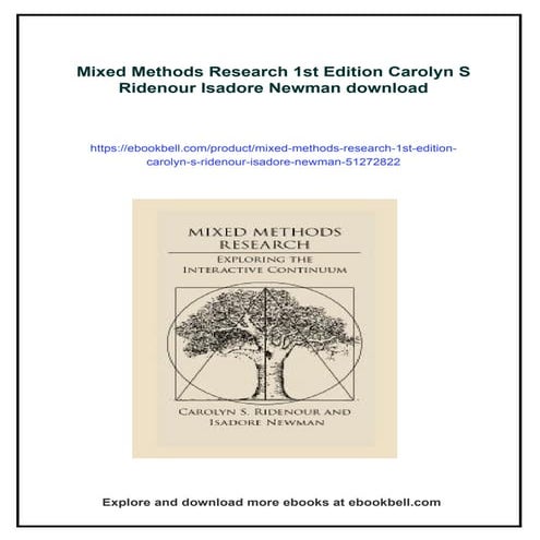 Mixed Methods Research 1st Edition Carolyn S Ridenour Isadore Newman