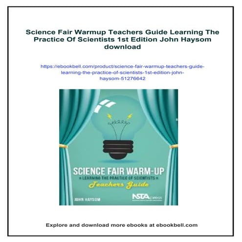Science Fair Warmup Teachers Guide Learning The Practice Of Scientists 1st Ed...