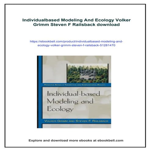Individualbased Modeling And Ecology Volker Grimm Steven F Railsback | PDF