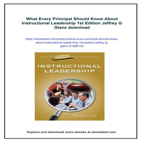 What Every Principal Should Know About Instructional Leadership 1st ...