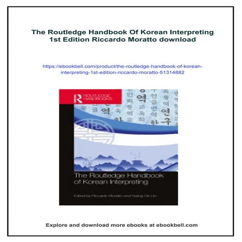 The Routledge Handbook Of Korean Interpreting 1st Edition Riccardo ...