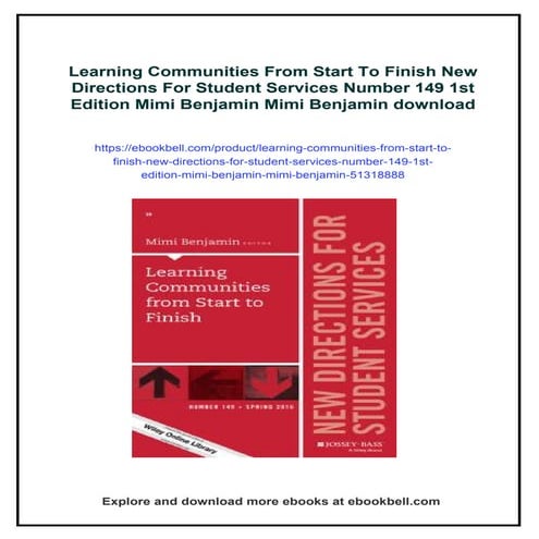 Learning Communities From Start To Finish New Directions For Student ...