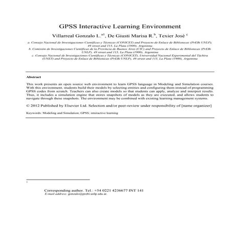 GPSS interactive learning environment