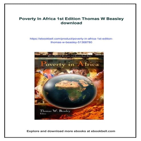 Poverty In Africa 1st Edition Thomas W Beasley