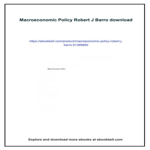Download full ebook of Macroeconomic Policy Robert J Barro instant download pdf