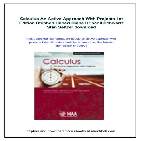 Calculus An Active Approach With Projects 1st Edition Stephen Hilbert Diane D...