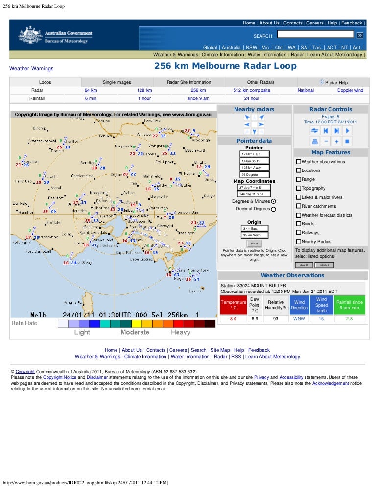256 km melbourne radar loop showing radar lines has rain band. 24.1.1…
