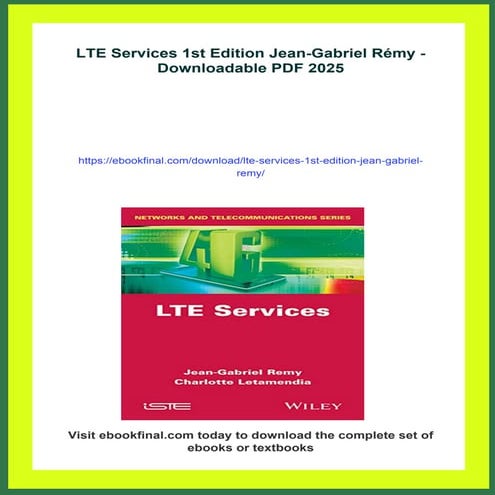 LTE Services 1st Edition Jean-Gabriel Rémy