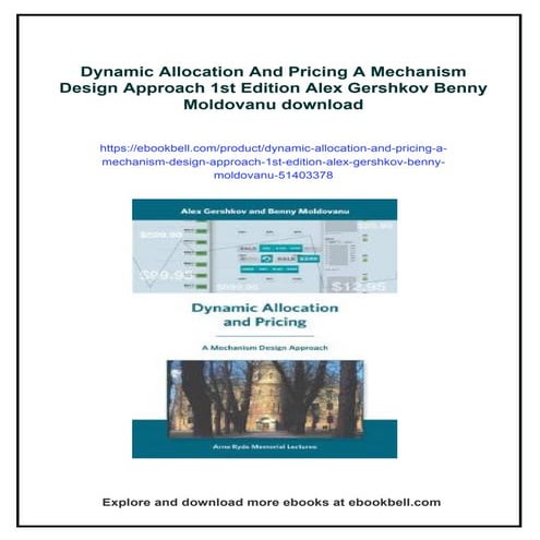 Dynamic Allocation And Pricing A Mechanism Design Approach 1st Edition ...