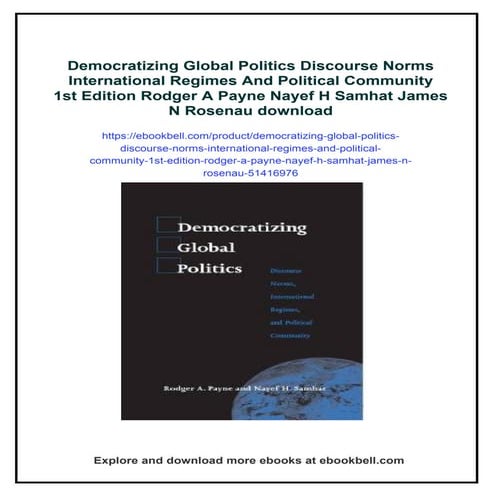 Democratizing Global Politics Discourse Norms International Regimes And ...
