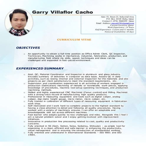 Garry's CV