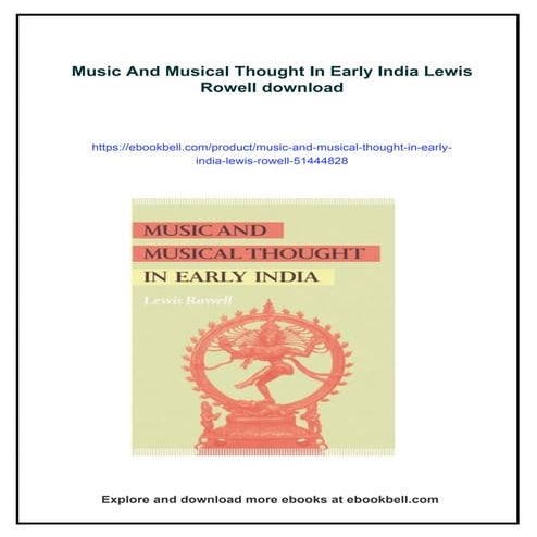 Music And Musical Thought In Early India Lewis Rowell | PDF