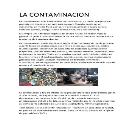 LA CONTAMINACION