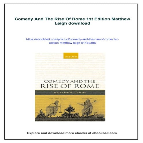 Comedy And The Rise Of Rome 1st Edition Matthew Leigh | PDF