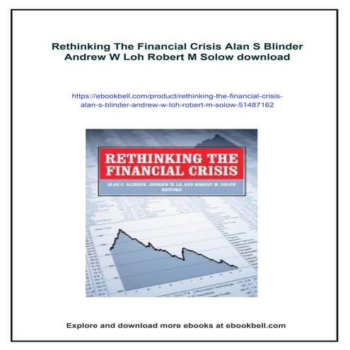 Rethinking The Financial Crisis Alan S Blinder Andrew W Loh Robert M Solow