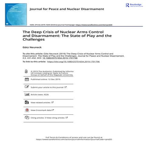 Arms Control and Disarmament | PPTX