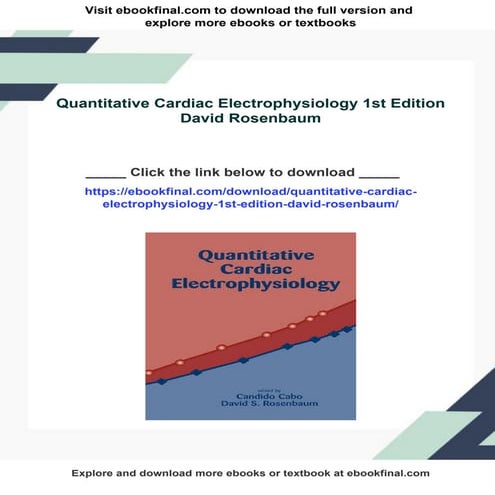 Quantitative Cardiac Electrophysiology 1st Edition David Rosenbaum | PDF