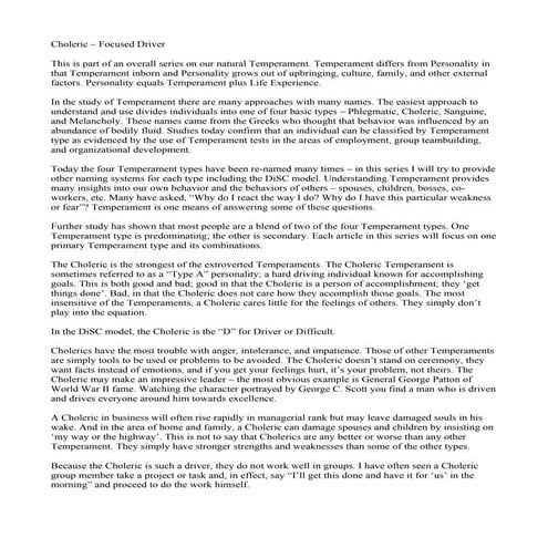 Choleric | DOC