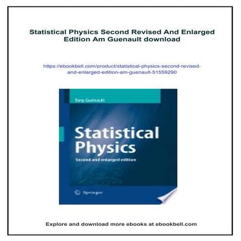 Statistical Physics Second Revised And Enlarged Edition Am Guenault