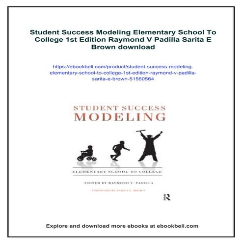 Student Success Modeling Elementary School To College 1st Edition Raymond V P...