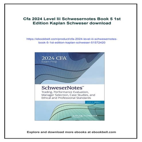 Cfa 2024 Level Iii Schwesernotes Book 5 1st Edition Kaplan Schweser | PDF