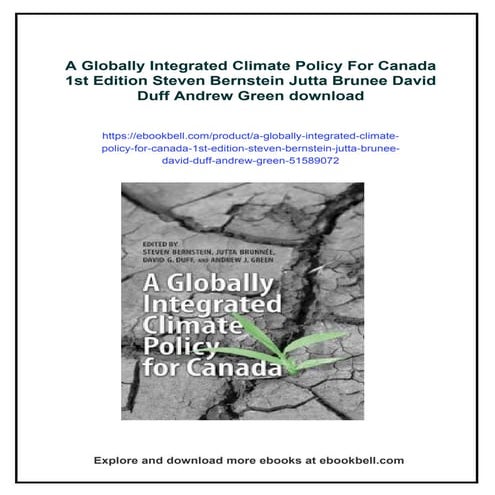 A Globally Integrated Climate Policy For Canada 1st Edition Steven ...