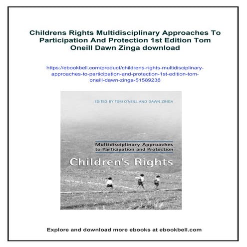 Childrens Rights Multidisciplinary Approaches To Participation And Protection...