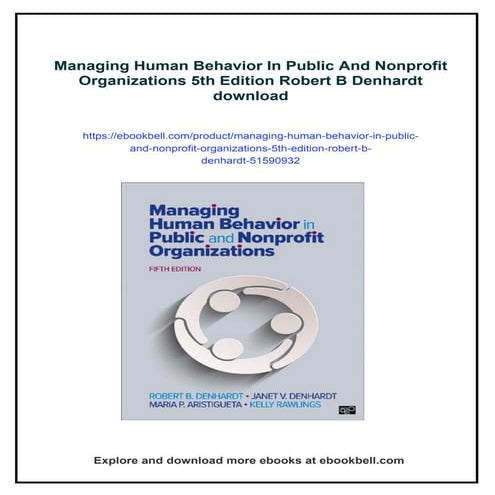 Managing Human Behavior In Public And Nonprofit Organizations 5th Edition Rob...