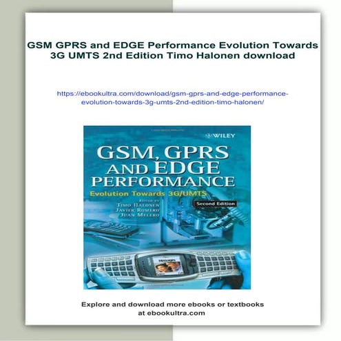 GSM GPRS and EDGE Performance Evolution Towards 3G UMTS 2nd Edition Timo Halonen