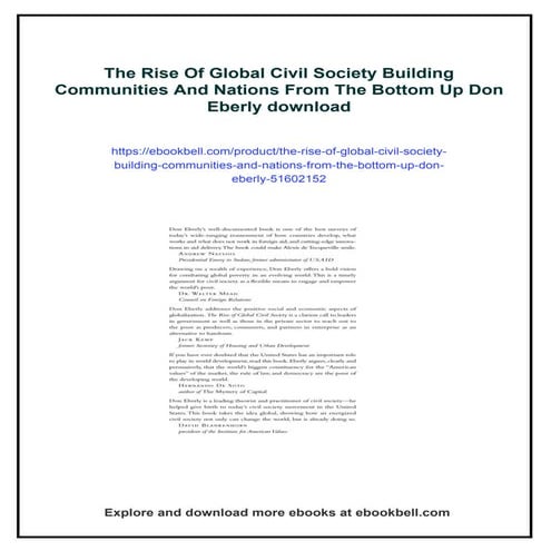 The Rise Of Global Civil Society Building Communities And Nations From ...