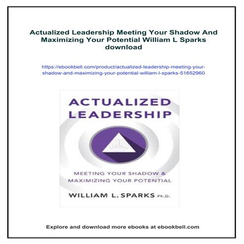 Actualized Leadership Meeting Your Shadow And Maximizing Your Potential Willi...