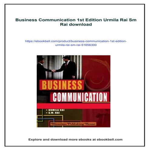 Business Communication 1st Edition Urmila Rai Sm Rai