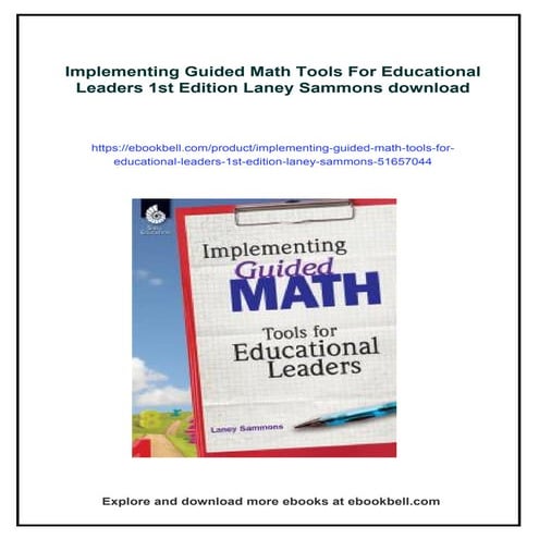 Implementing Guided Math Tools For Educational Leaders 1st Edition Laney Sammons