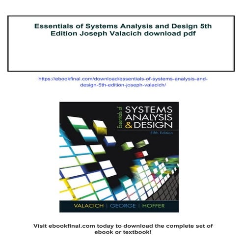 Essentials of Systems Analysis and Design 5th Edition Joseph Valacich
