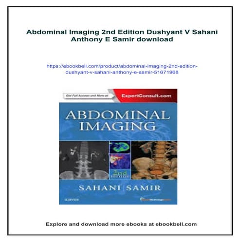 Abdominal Imaging 2nd Edition Dushyant V Sahani Anthony E Samir | PDF