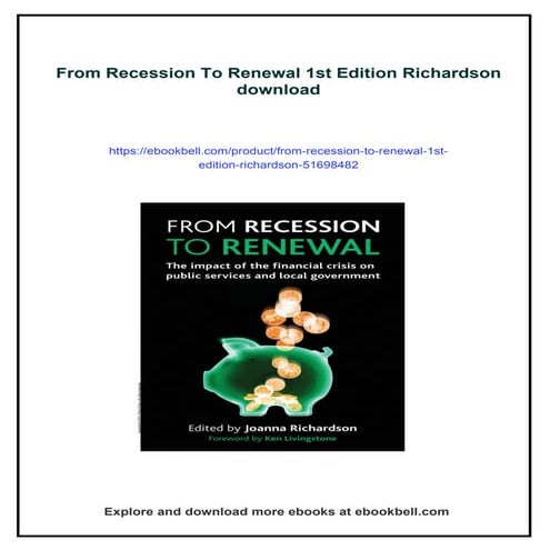 From Recession To Renewal 1st Edition Richardson