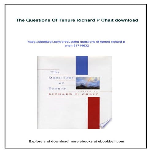 Download full ebook of The Questions Of Tenure Richard P Chait instant ...