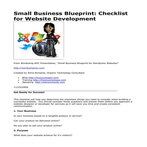 Small Business Blueprint: Checklist for Website Development